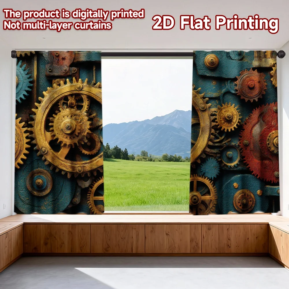 2D flat printing 2pcs Window Curtains Vintage Clockwork Mechanism Digital Printed Polyester Drapes Party Decorations for
2D flat printing 2pcs Window Curtains Vintage Clockwork Mechanism Digital Printed Polyester Drapes Party Decorations for