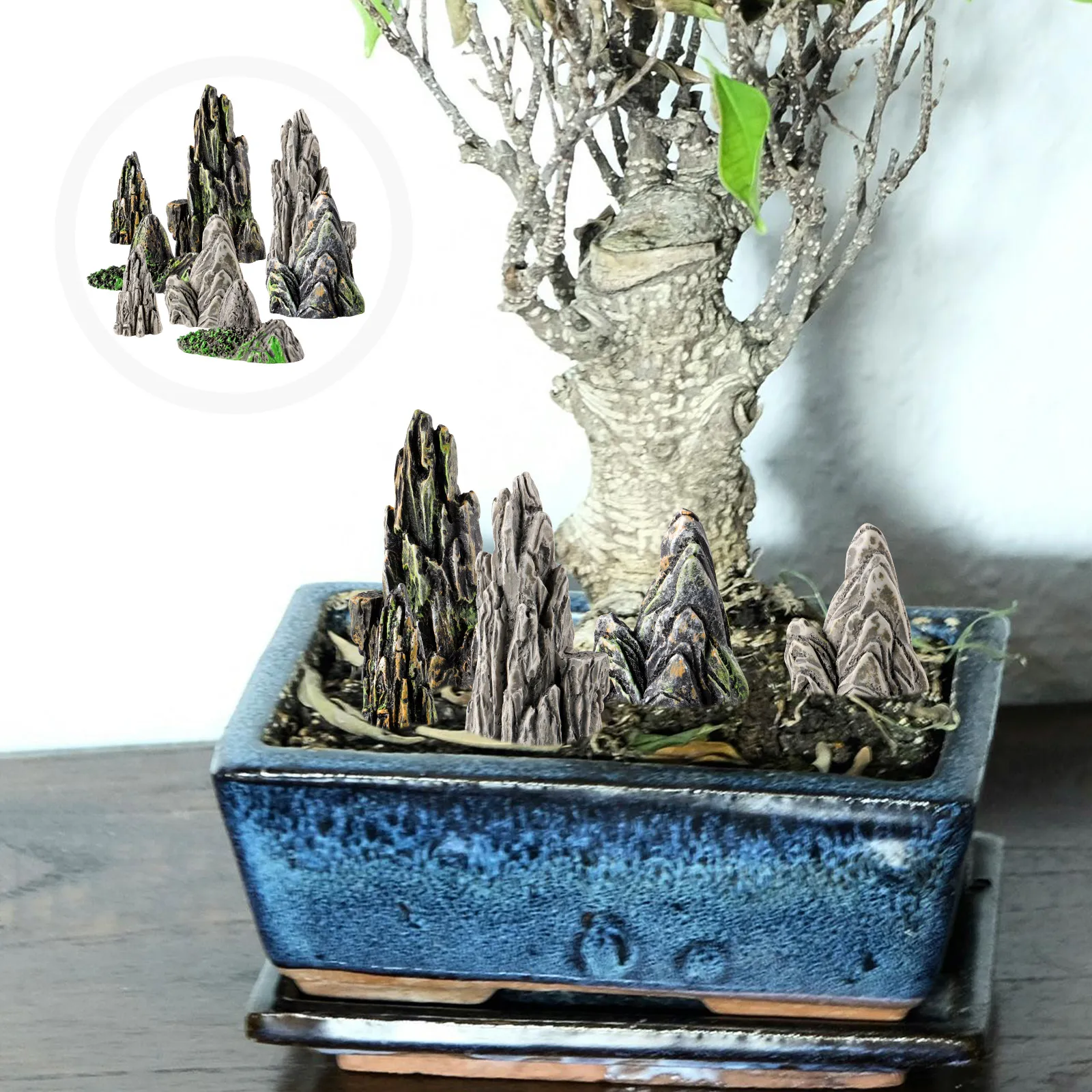 8 Pcs Resin Rockery Bonsai Decorations Simulated Bonsai Resin Rockery Mountain Ornaments for Aquarium Garden Landscape Desk
8 Pcs Resin Rockery Bonsai Decorations Simulated Bonsai Resin Rockery Mountain Ornaments for Aquarium Garden Landscape Desk