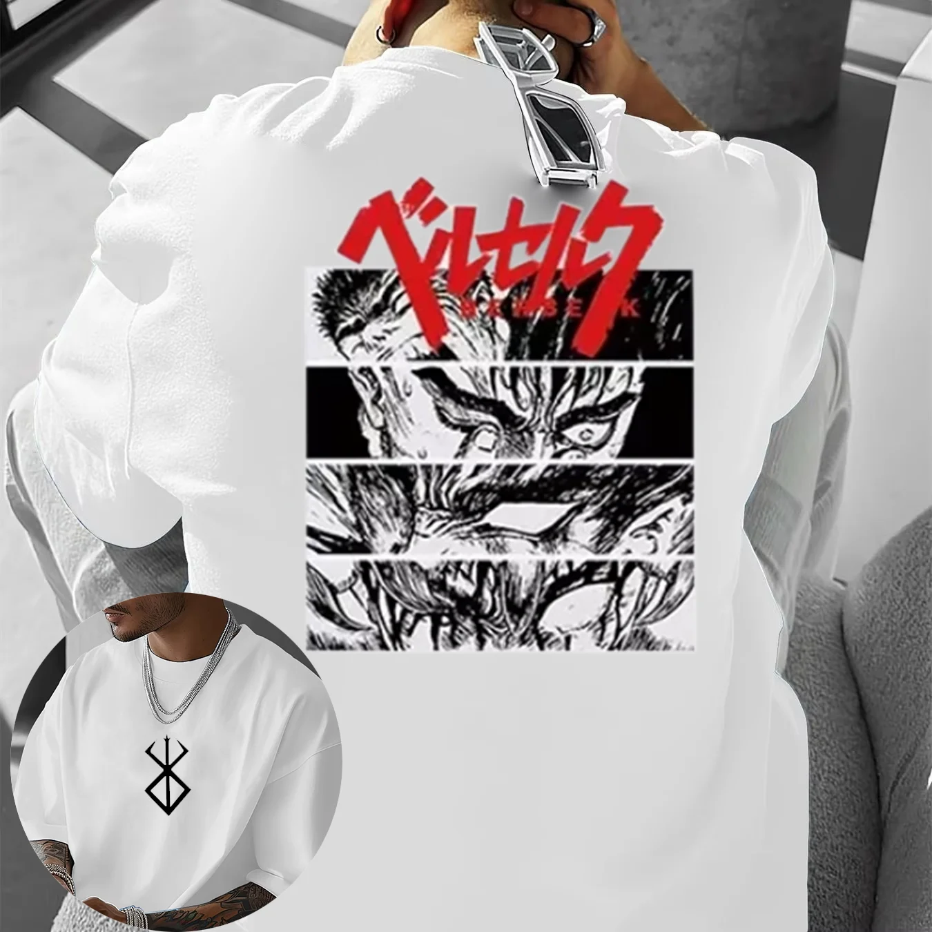 Новинка 2025, футболка из 100% хлопка с принтом аниме Guts Griffith, повседневная футболка унисекс с круглым вырезом, свободный топ большого размера с короткими рукавами Y2K
Новинка 2025, футболка из 100% хлопка с принтом аниме Guts Griffith, повседневная футболка унисекс с круглым вырезом, свободный топ большого размера с короткими рукавами Y2K