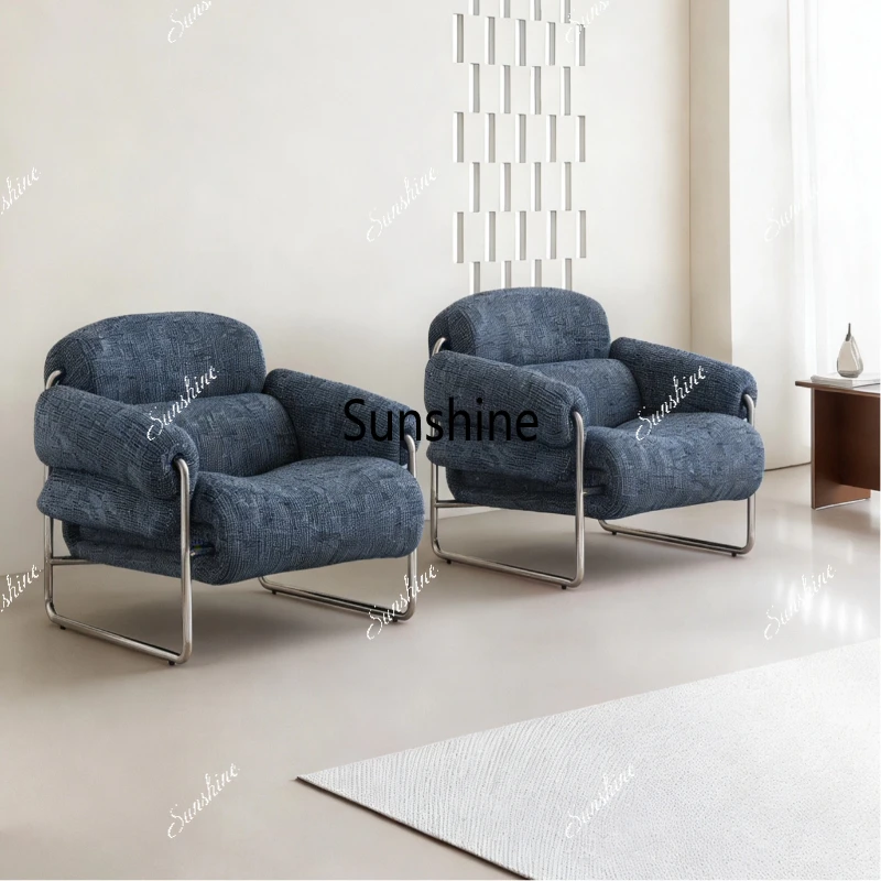 Italian minimalist fabric sofa chair single seat living room furniture stainless steel leisure and comfort
Italian minimalist fabric sofa chair single seat living room furniture stainless steel leisure and comfort