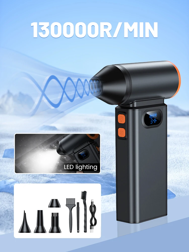 Powerful Air Blower 250000RPM Mini Turbo Jet Fan High Speed Turbo Violent Fan Brushless Motor Handheld Duct Fan PC Cleaning Tool
Powerful Air Blower 250000RPM Mini Turbo Jet Fan High Speed Turbo Violent Fan Brushless Motor Handheld Duct Fan PC Cleaning Tool
