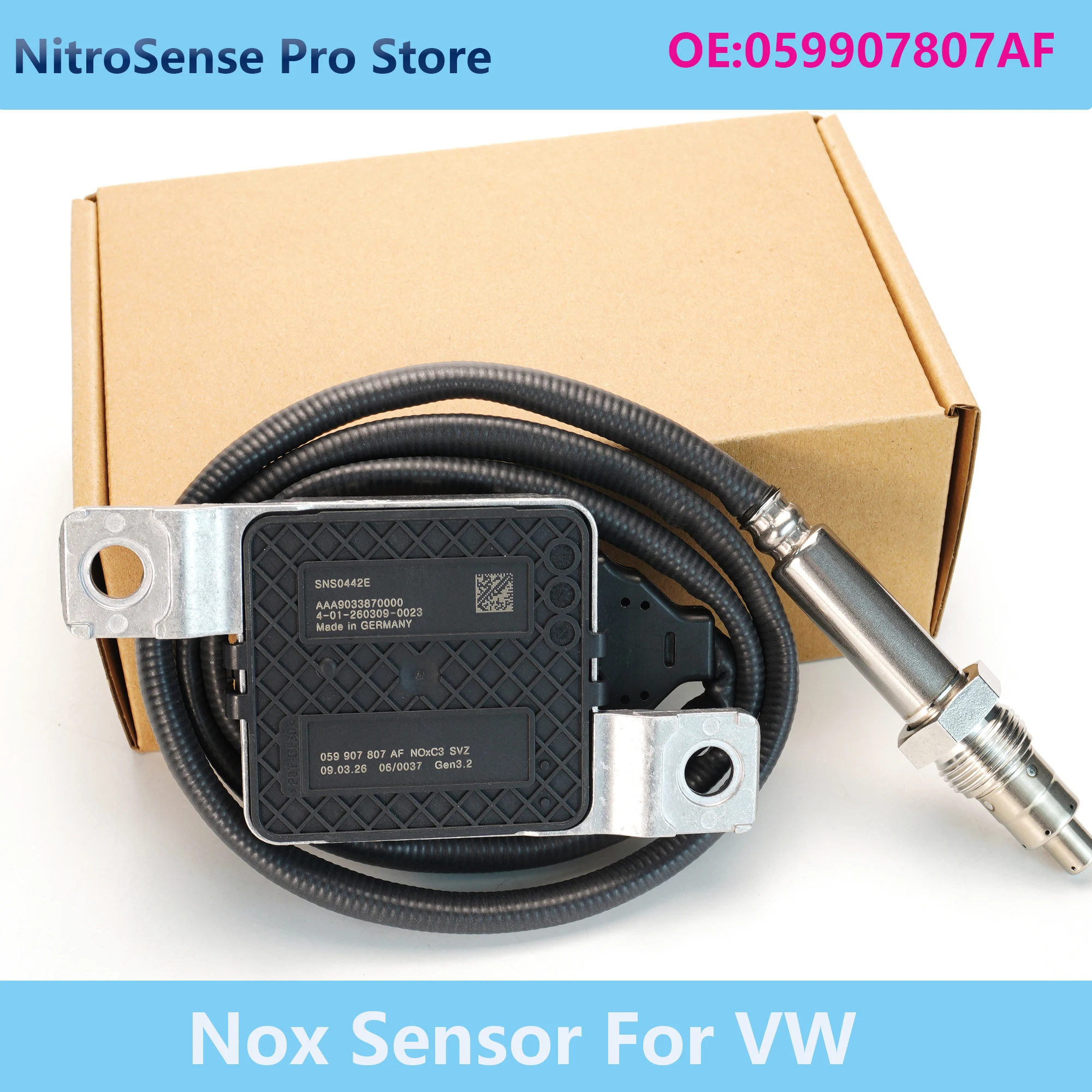 NOx Sensor 059907807AF SNS0442E for 2017-2024 VW Audi Skoda Seat 3.0 TDI Diesel Engine
NOx Sensor 059907807AF SNS0442E for 2017-2024 VW Audi Skoda Seat 3.0 TDI Diesel Engine
