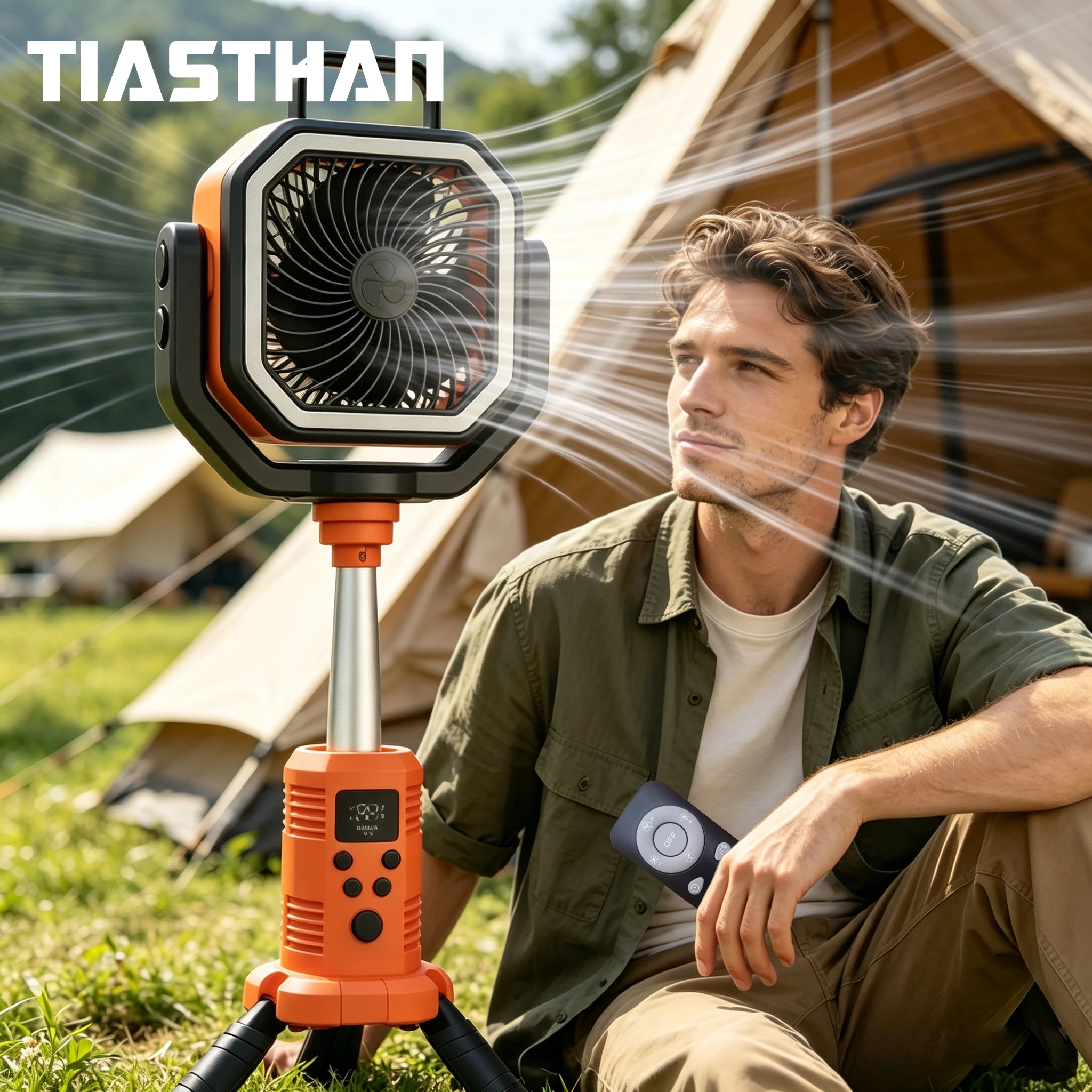 30000mAh Camping Fan Light with Shaking Head Left and Right , 4 Wind Speeds, Outdoor Tripod Fishing Hiking Electric Fan
30000mAh Camping Fan Light with Shaking Head Left and Right , 4 Wind Speeds, Outdoor Tripod Fishing Hiking Electric Fan