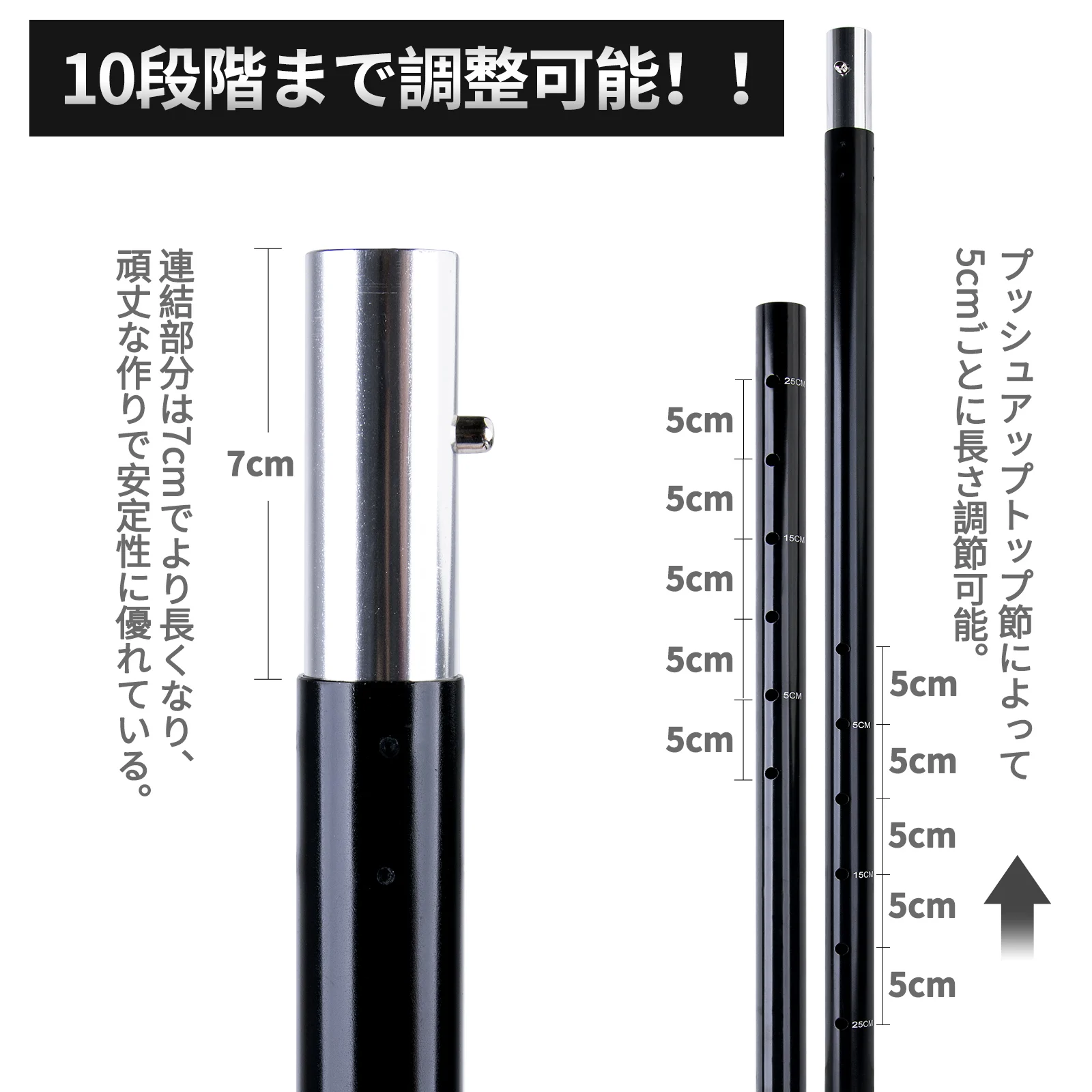 Telescopic Tarp Poles 10-Section Adjustable Aluminum Tent Poles for Camping Canopy Awning with Carry Bag
Telescopic Tarp Poles 10-Section Adjustable Aluminum Tent Poles for Camping Canopy Awning with Carry Bag
