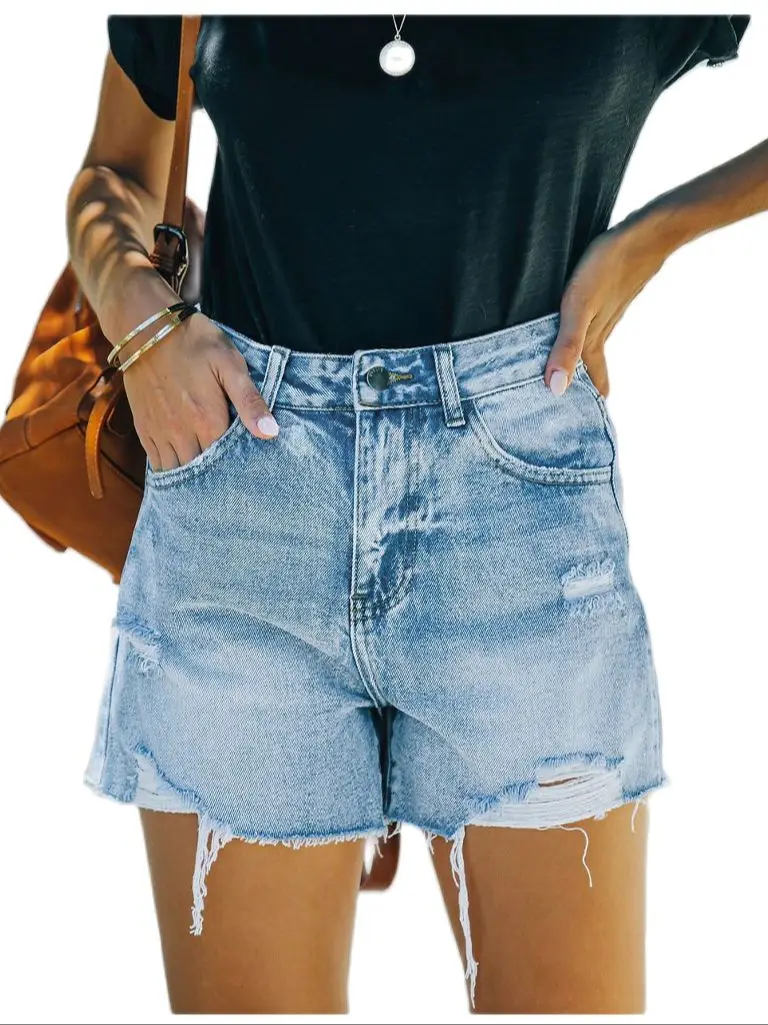 2023 New Summer High Stretch Ripped Denim Shorts For Women Fashion Mid Waist Sexy Straight Shorts Jeans Casual Clothes S-2XL
2023 New Summer High Stretch Ripped Denim Shorts For Women Fashion Mid Waist Sexy Straight Shorts Jeans Casual Clothes S-2XL