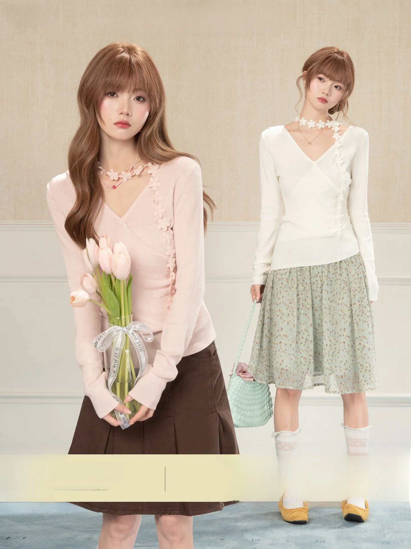 Heynew Korean Style Sweet Pink V-Neck Pleated Knitwear Women's Slim Fit Base Shirt Spring Season Long Sleeve Regular Length
Heynew Korean Style Sweet Pink V-Neck Pleated Knitwear Women's Slim Fit Base Shirt Spring Season Long Sleeve Regular Length