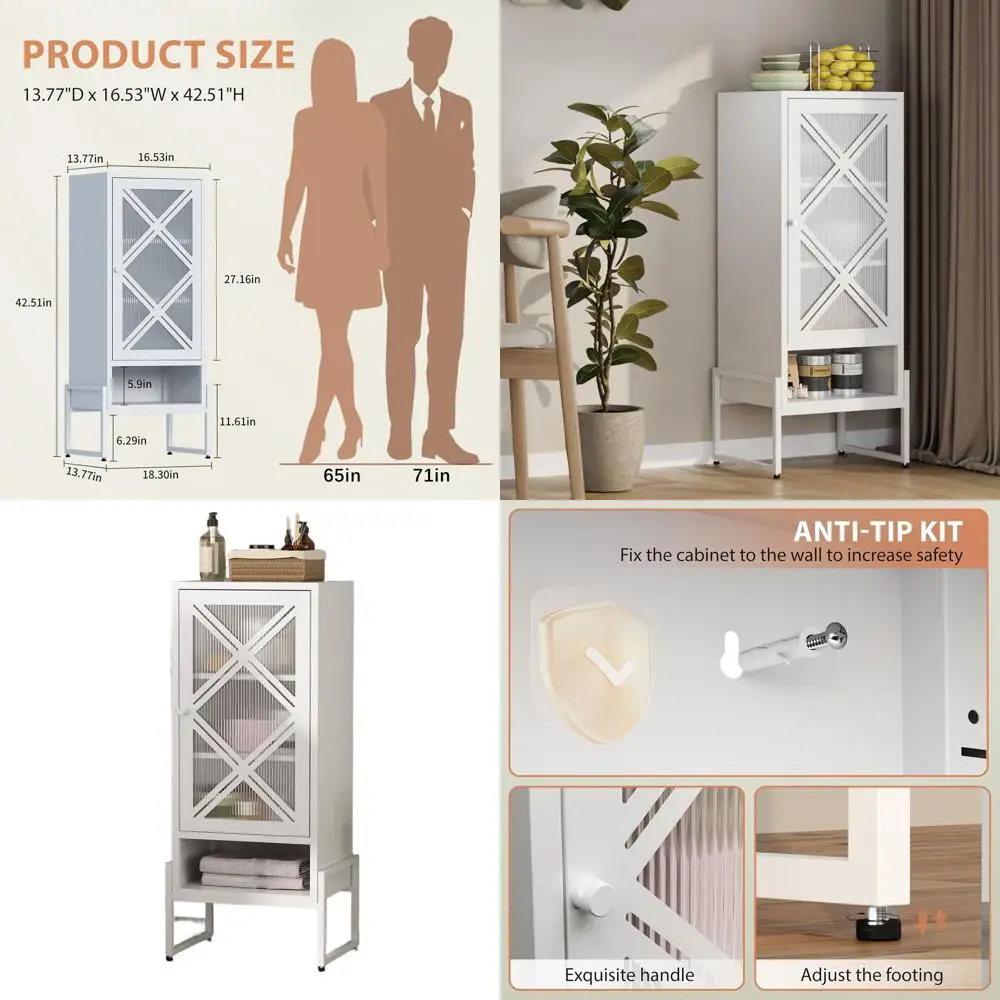 Adjustable-shelf Metal Storage Cabinet, 42.51 Tall, Freestanding Organizer for Home, Rust-resistant, Easy Assembly, White with T
Adjustable-shelf Metal Storage Cabinet, 42.51 Tall, Freestanding Organizer for Home, Rust-resistant, Easy Assembly, White with T