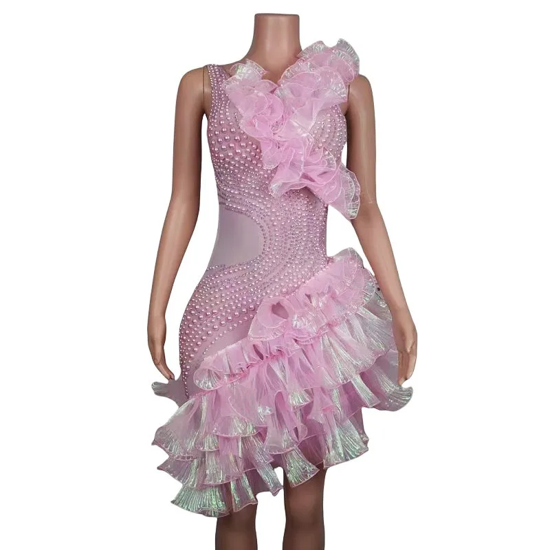 Pink Back Pearl Mesh Short Dress Women Sexy Transparent Birthday Party Evening Celebrate Cocktail Gown Photo Shoot Costume
Pink Back Pearl Mesh Short Dress Women Sexy Transparent Birthday Party Evening Celebrate Cocktail Gown Photo Shoot Costume