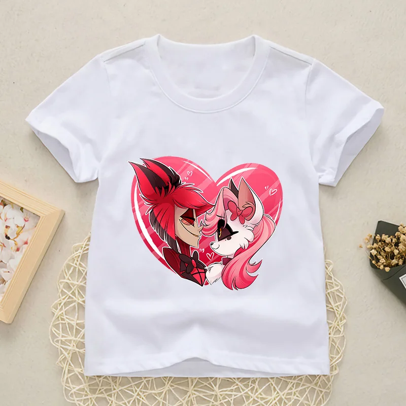 Hazbins Hotel Series T-shirt for Children Cartoon Print Boy Girl Base Top Short Sleeve Cute Summer Outdoor Clothes Birthday Gift
Hazbins Hotel Series T-shirt for Children Cartoon Print Boy Girl Base Top Short Sleeve Cute Summer Outdoor Clothes Birthday Gift