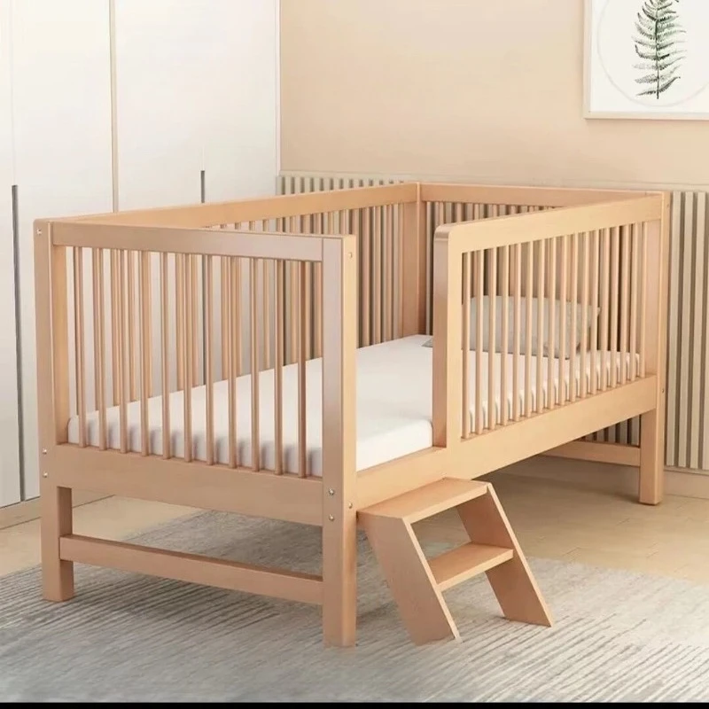 Beech splicing bed Baby liftable guardrail, adult solid wood children's splicing bed
Beech splicing bed Baby liftable guardrail, adult solid wood children's splicing bed