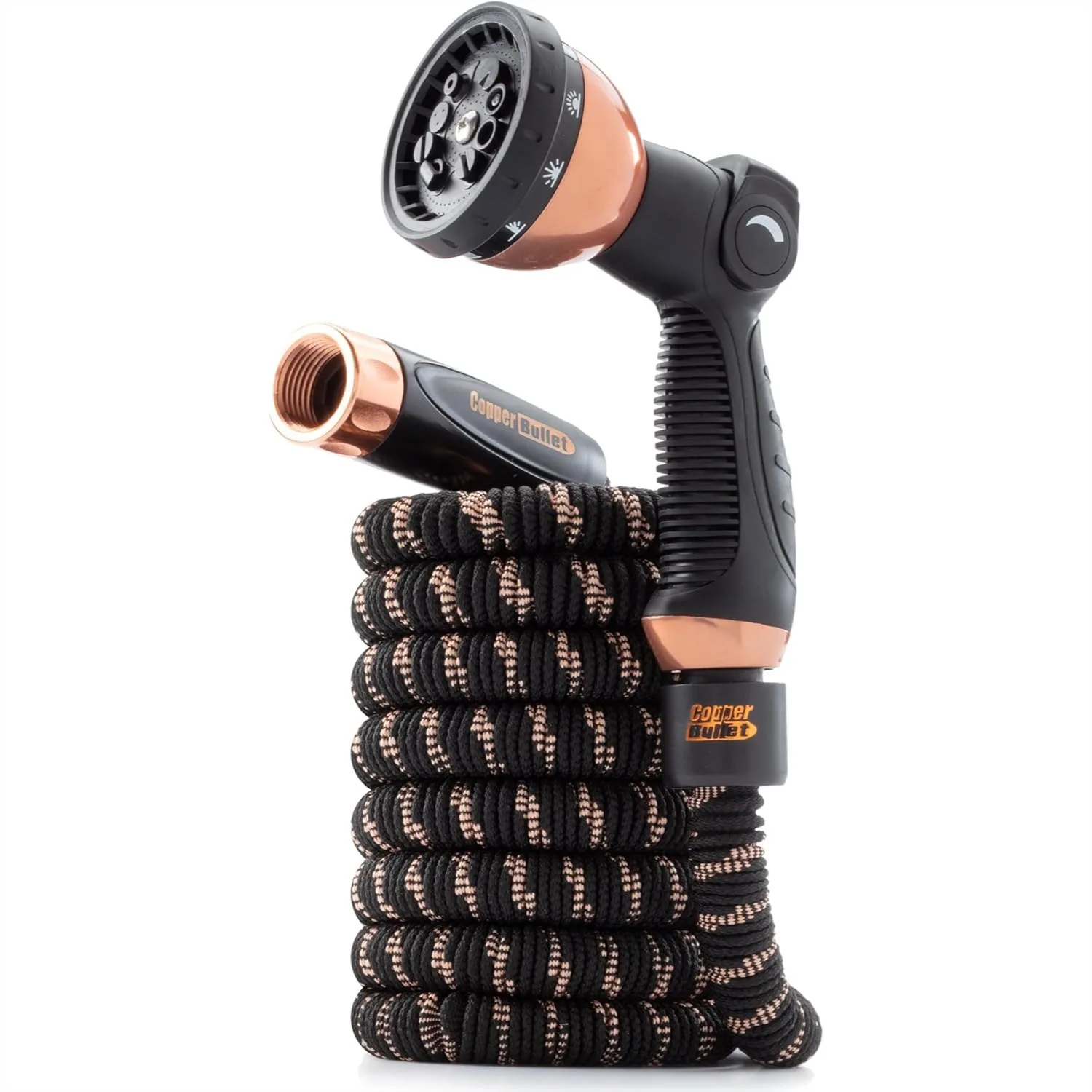 Pocket Hose 25ft Copper Bullet Expandable Garden Hose with 10-Pattern Thumb Spray Nozzle, Ultra-Lightweight Solid Brass Fittings
Pocket Hose 25ft Copper Bullet Expandable Garden Hose with 10-Pattern Thumb Spray Nozzle, Ultra-Lightweight Solid Brass Fittings