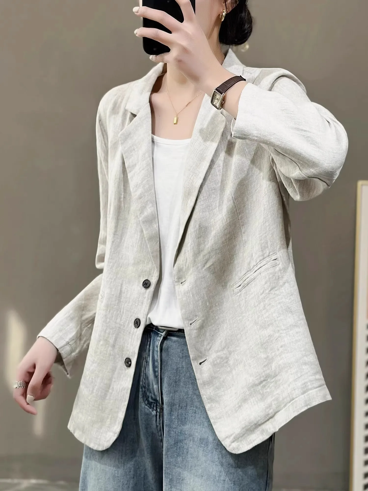 Pure Color Cotton Linen Short Suit Jacket Women's Casual Collar Open Cardigan Linen Western Style Top for Autumn
Pure Color Cotton Linen Short Suit Jacket Women's Casual Collar Open Cardigan Linen Western Style Top for Autumn