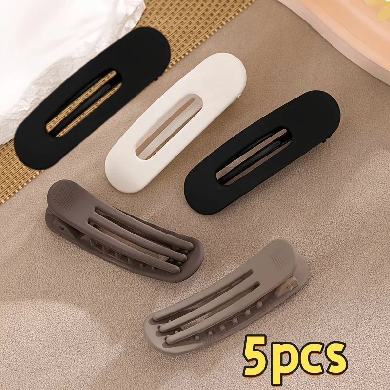 5Pcs Women Elegant Matte Curved Flat Hair Clips Solid Color Rectangle Non Slip Teeth Polymer Durable Hair Barrettes Minimalist
5Pcs Women Elegant Matte Curved Flat Hair Clips Solid Color Rectangle Non Slip Teeth Polymer Durable Hair Barrettes Minimalist