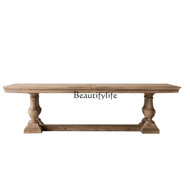 American retro old oak European hotel simple solid wood rectangular dining table
American retro old oak European hotel simple solid wood rectangular dining table