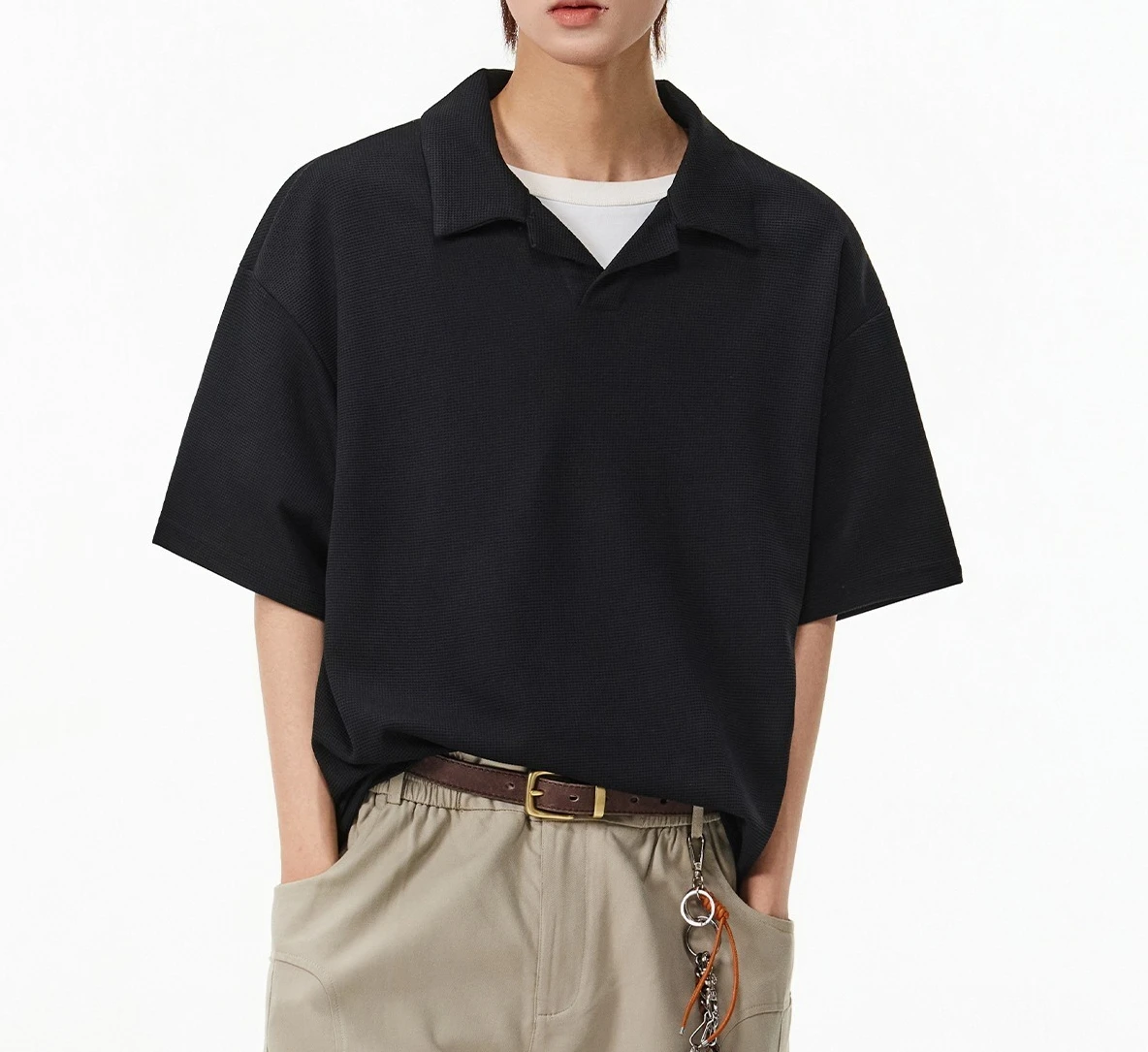 Textured Seagull Neckline Polo Shirt T-shirt Men's 2026 Summer Half-sleeve Loose Casual Short Sleeve
Textured Seagull Neckline Polo Shirt T-shirt Men's 2026 Summer Half-sleeve Loose Casual Short Sleeve