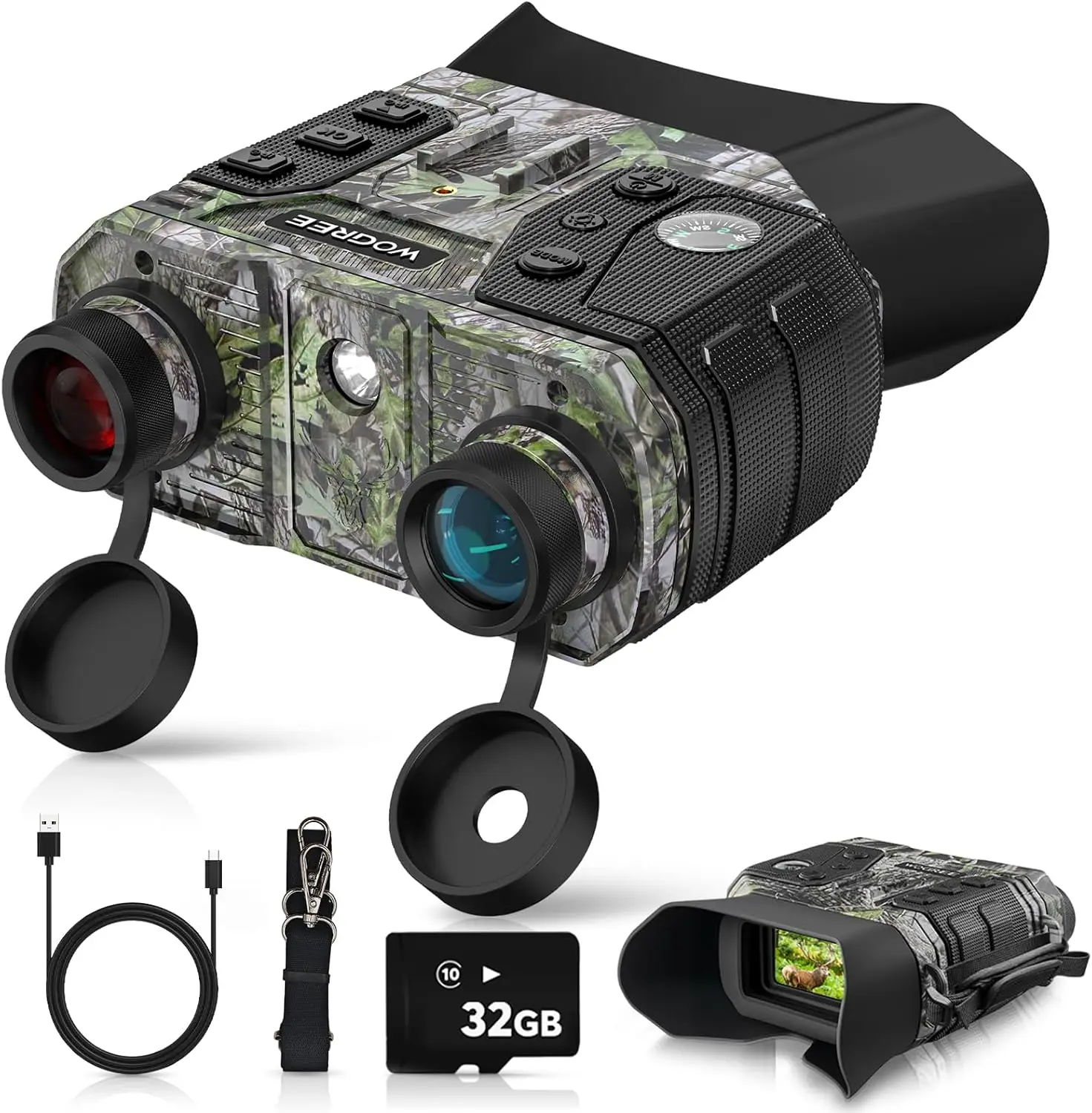 Night Vision Goggles 4K Night Vision Binoculars for Adults 36MP 1300FT Range 8X Digital Zoom Flashlight Compass 5000mAh
Night Vision Goggles 4K Night Vision Binoculars for Adults 36MP 1300FT Range 8X Digital Zoom Flashlight Compass 5000mAh