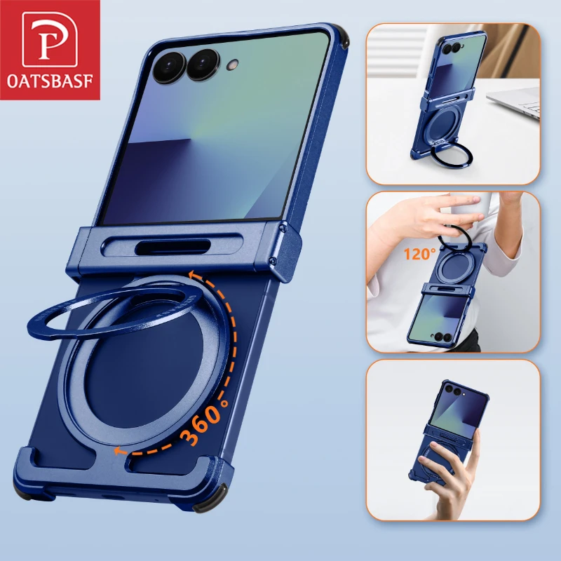 Металлический чехол для телефона Oatsbasf для Samsung Galaxy Z Flip 7 с кольцевой подставкой 360° ° Поворотный магнитный минималистичный бампер для корпуса Z Flip 7.
Металлический чехол для телефона Oatsbasf для Samsung Galaxy Z Flip 7 с кольцевой подставкой 360° ° Поворотный магнитный минималистичный бампер для корпуса Z Flip 7.