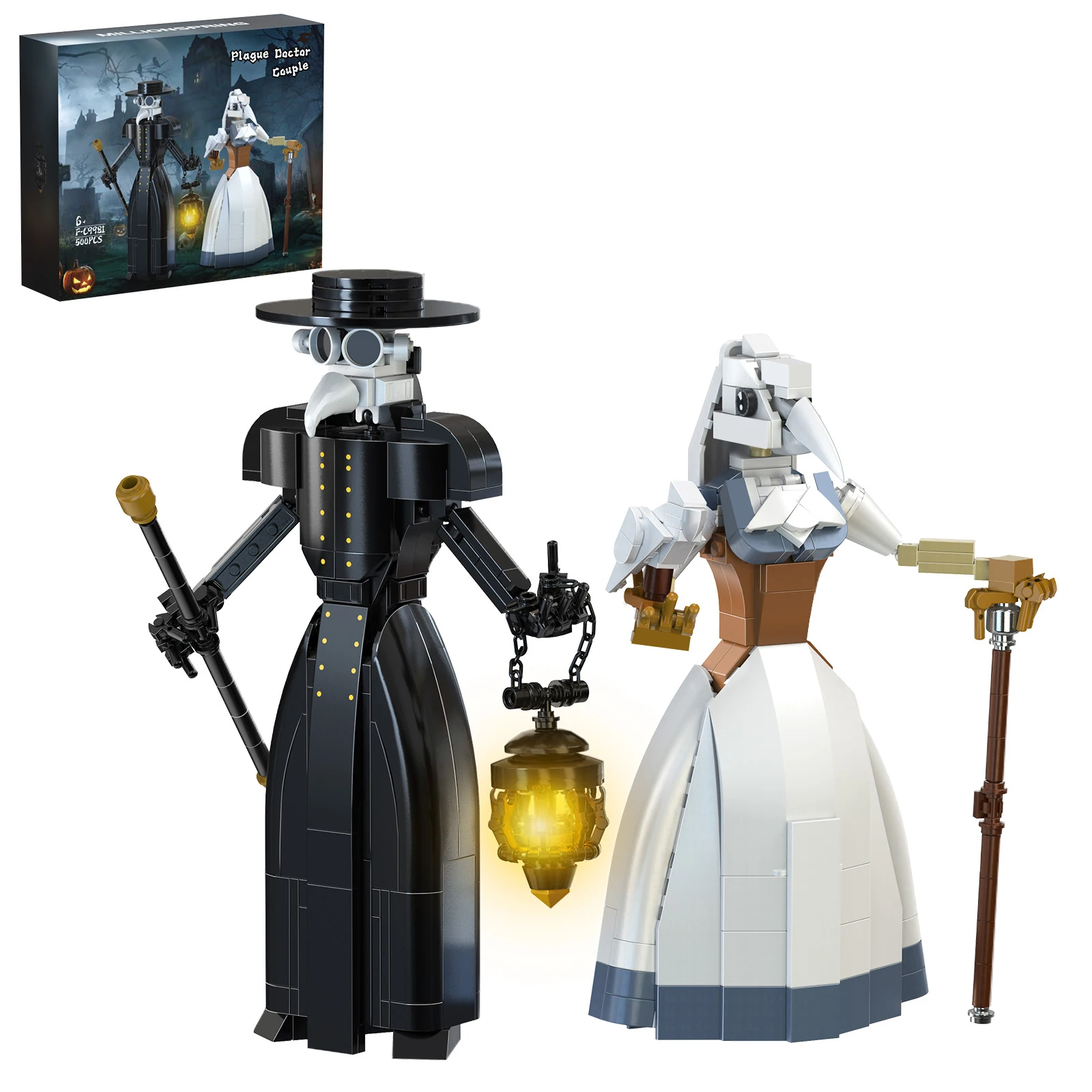 2 in 1 Halloween Monster Building Blocks Set Plagues Doctors Couples Bricks Moc Kits Bird-like Beak Mask Doctor Model Kids Toys
2 in 1 Halloween Monster Building Blocks Set Plagues Doctors Couples Bricks Moc Kits Bird-like Beak Mask Doctor Model Kids Toys