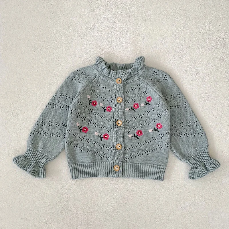 2024 New Spring Infant Baby Girl Knitting Cardigan Long Sleeved Hollow Out Flower Embroidery Toddler Baby Girls Sweater Coat
2024 New Spring Infant Baby Girl Knitting Cardigan Long Sleeved Hollow Out Flower Embroidery Toddler Baby Girls Sweater Coat