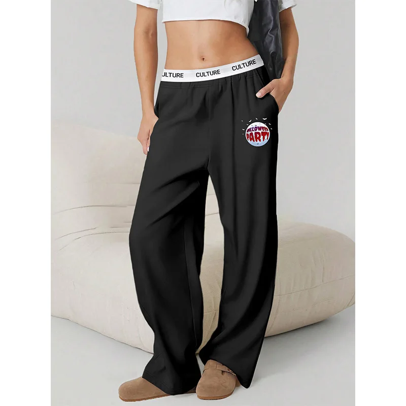 Women's Fashion Trousers Casual Loose Women's Pants Letter Printed Pockets Autumn Daily Wear Female Clothing
Women's Fashion Trousers Casual Loose Women's Pants Letter Printed Pockets Autumn Daily Wear Female Clothing