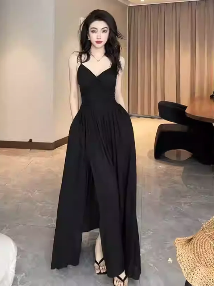 Hebe Style V-Neck Black Strapless Dress Women's Summer High Quality Sexy Split Long Skirt Korean Version A-Line Dress
Hebe Style V-Neck Black Strapless Dress Women's Summer High Quality Sexy Split Long Skirt Korean Version A-Line Dress