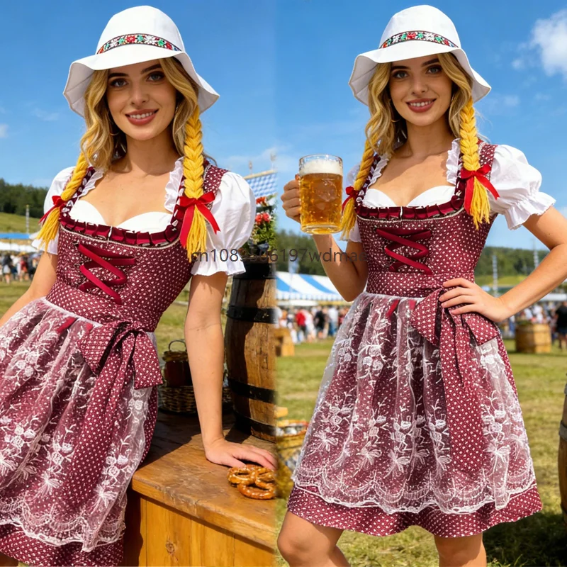 Women German Oktoberfest Dress Traditional Beer Festival Costume Lace Apron Puff Sleeve Carnival Party Stage Performance Outfits
Women German Oktoberfest Dress Traditional Beer Festival Costume Lace Apron Puff Sleeve Carnival Party Stage Performance Outfits