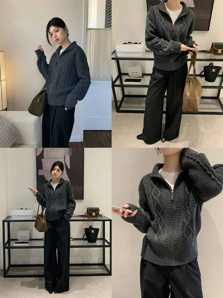 Gray Knitted Long Sleeve Sweater Coat Women's Loose Style Casual Summer Slimming Knit Cardigan Spring Commute Fashion Thickened
Gray Knitted Long Sleeve Sweater Coat Women's Loose Style Casual Summer Slimming Knit Cardigan Spring Commute Fashion Thickened