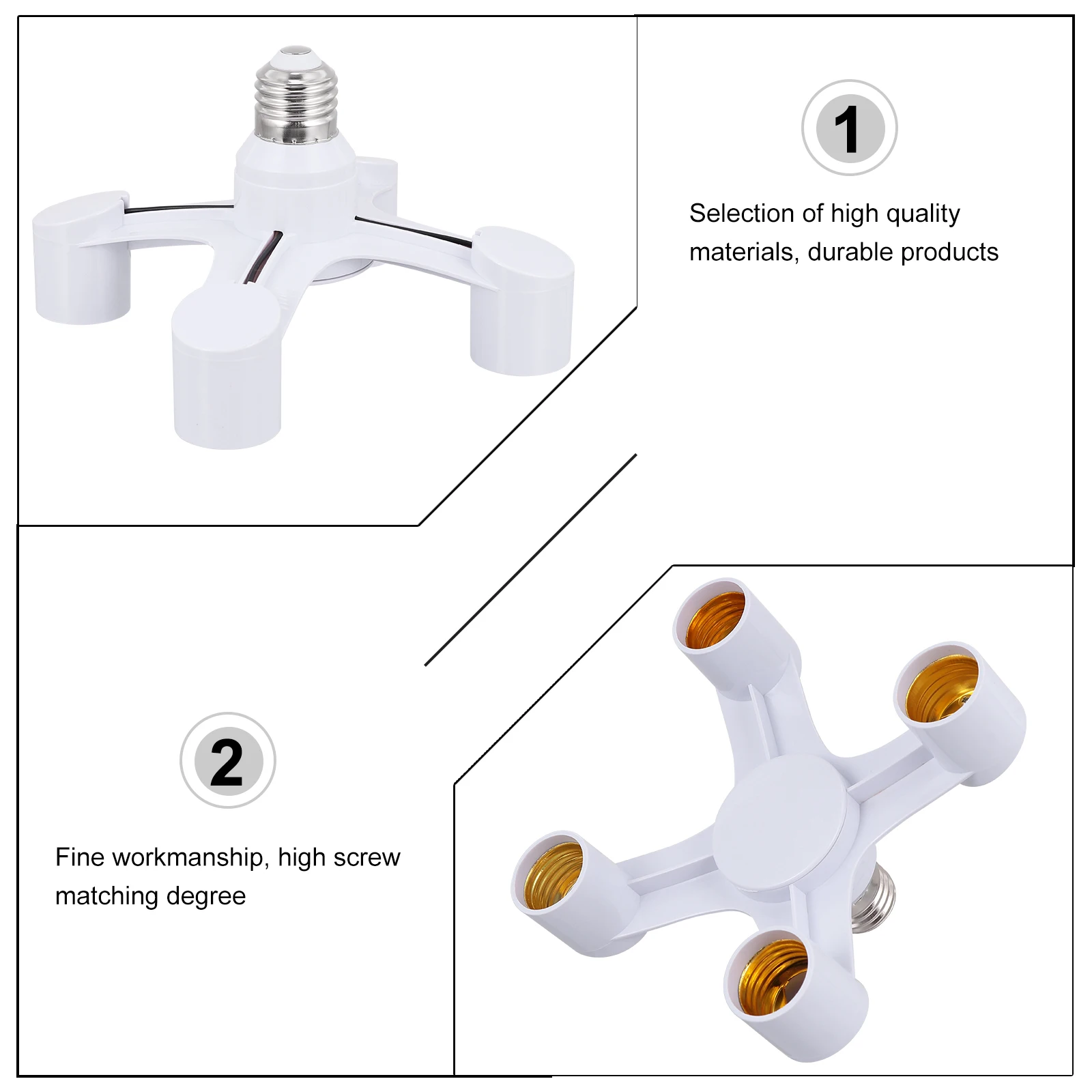 E27 Adapter Light Socket Splitter Ring 3Head Converter Holder Durable Safe LED Lamp Plastic Socket Lighting Accessories
E27 Adapter Light Socket Splitter Ring 3Head Converter Holder Durable Safe LED Lamp Plastic Socket Lighting Accessories