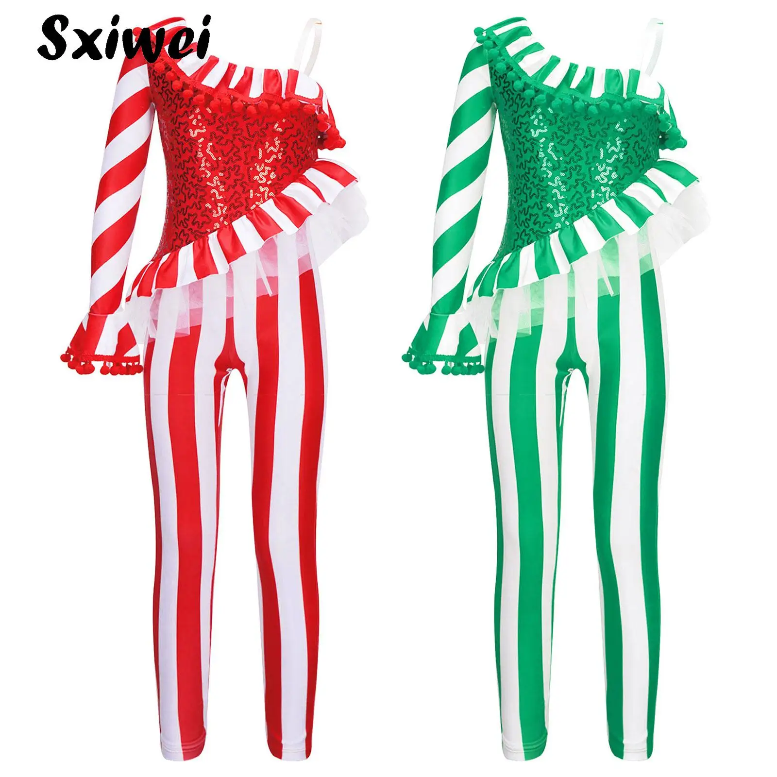 Candy Cane Striped Sequin Jumpsuit for Kids Girl Christmas Ballet Dance Gymnastics Figure Skating Xmas Holiday Dance Performance
Candy Cane Striped Sequin Jumpsuit for Kids Girl Christmas Ballet Dance Gymnastics Figure Skating Xmas Holiday Dance Performance