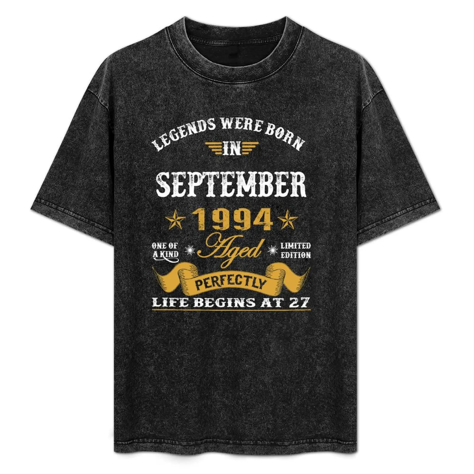 Vintage September 1994 27th birthday gift T-Shirt Stylish Graphic Short Sleeve Top
Vintage September 1994 27th birthday gift T-Shirt Stylish Graphic Short Sleeve Top