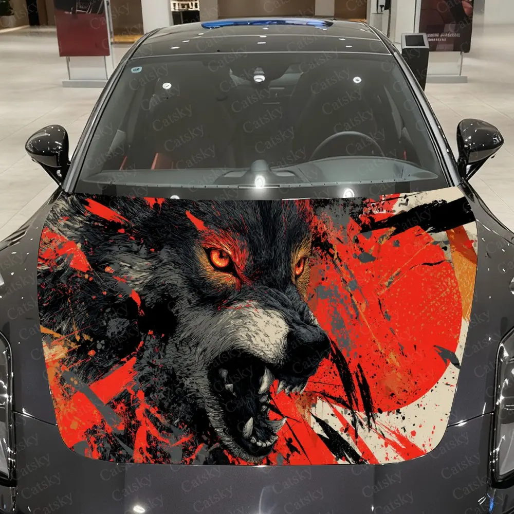 Scarlet Eyes Wolf and Ink Splashes Car Vinyl Wrap, PVC Material Waterproof Car Hood Sticker, Self-Adhesive Scratch-Resistant Sti
Scarlet Eyes Wolf and Ink Splashes Car Vinyl Wrap, PVC Material Waterproof Car Hood Sticker, Self-Adhesive Scratch-Resistant Sti