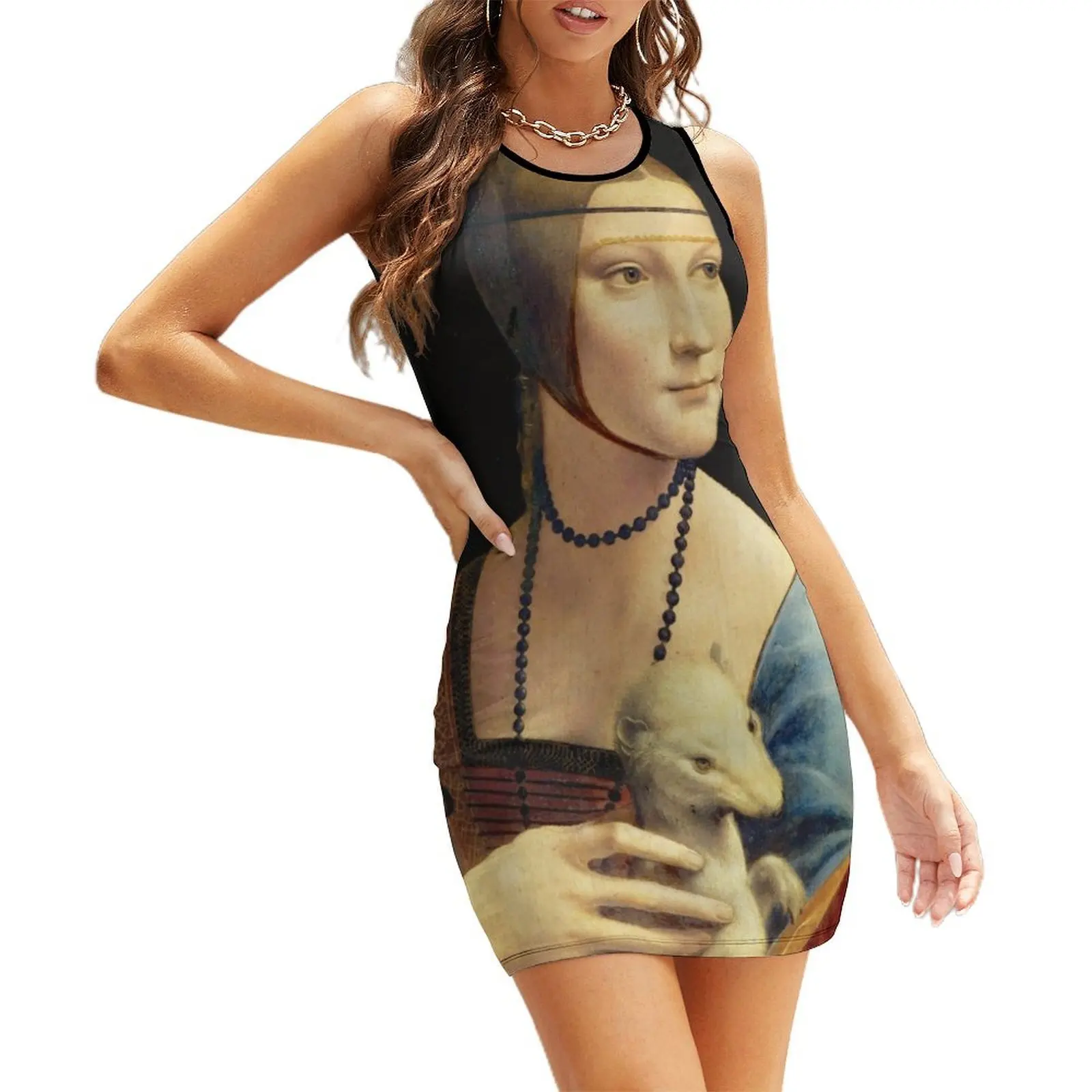 Lady with an Ermine by Leonardo da Vinci Sleeveless Sundress women dresses dresses for special events 
Lady with an Ermine by Leonardo da Vinci Sleeveless Sundress women dresses dresses for special events