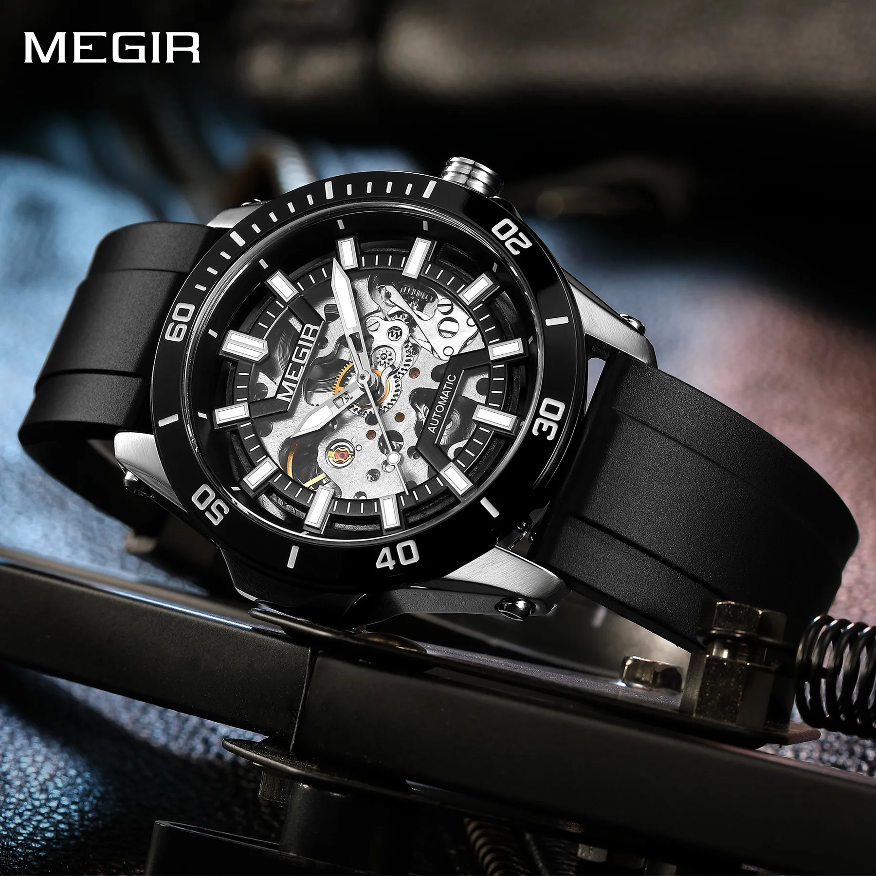 MEGIR Automatic Movement Men Watch Skeleton Dial 5ATM Waterproof Luxury Mechanical Watches Sapphire Steel Case Wristwatch Clock
MEGIR Automatic Movement Men Watch Skeleton Dial 5ATM Waterproof Luxury Mechanical Watches Sapphire Steel Case Wristwatch Clock