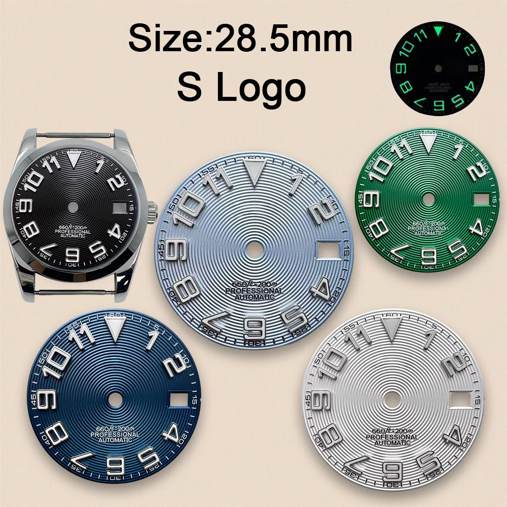 New 28.5mm S Logo Fit NH35/NH36 Movement Green Luminous Diving Dial Watch Modification Accessorie
New 28.5mm S Logo Fit NH35/NH36 Movement Green Luminous Diving Dial Watch Modification Accessorie