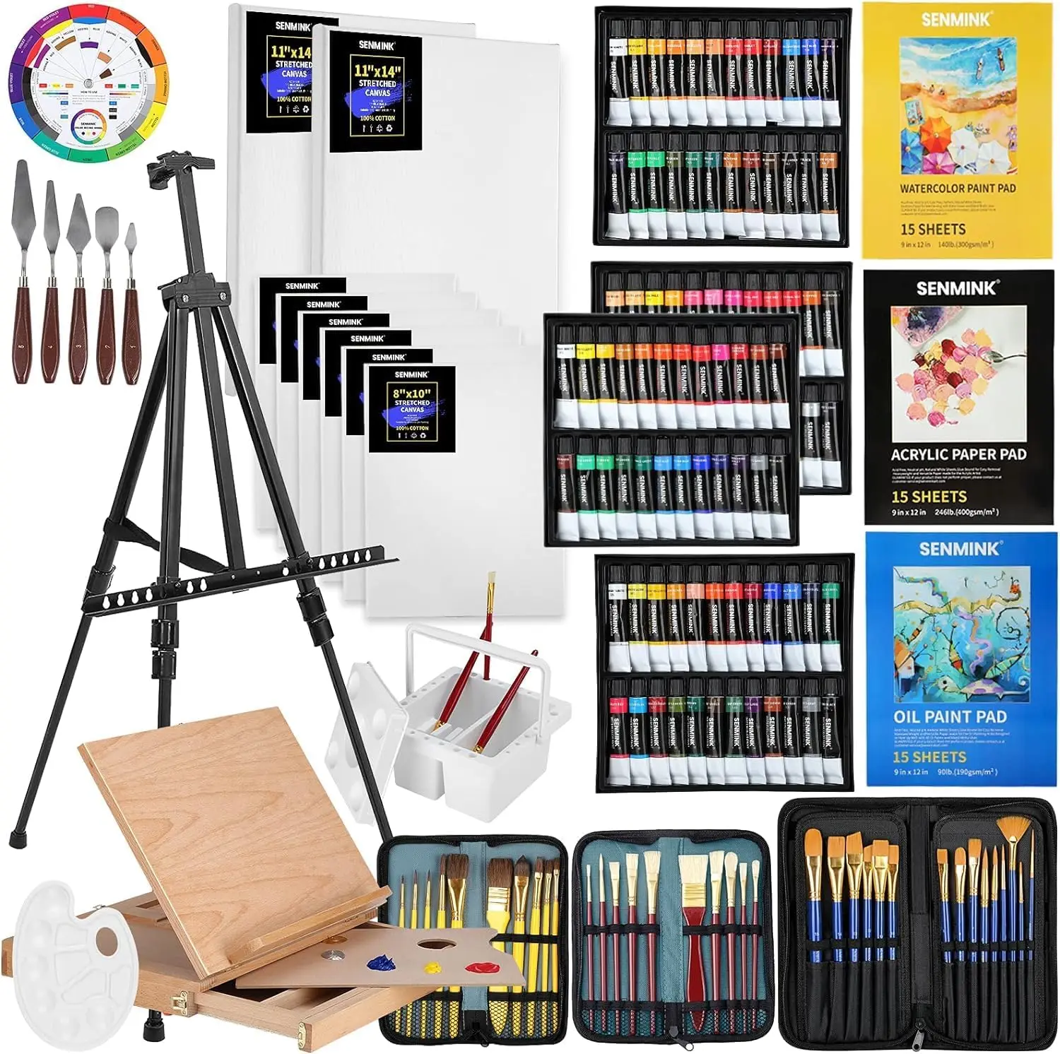 149Pcs Deluxe Art Painting Set with 2 Easels, 96 Paints, Brushes, Canvases & More for Artists
149Pcs Deluxe Art Painting Set with 2 Easels, 96 Paints, Brushes, Canvases & More for Artists