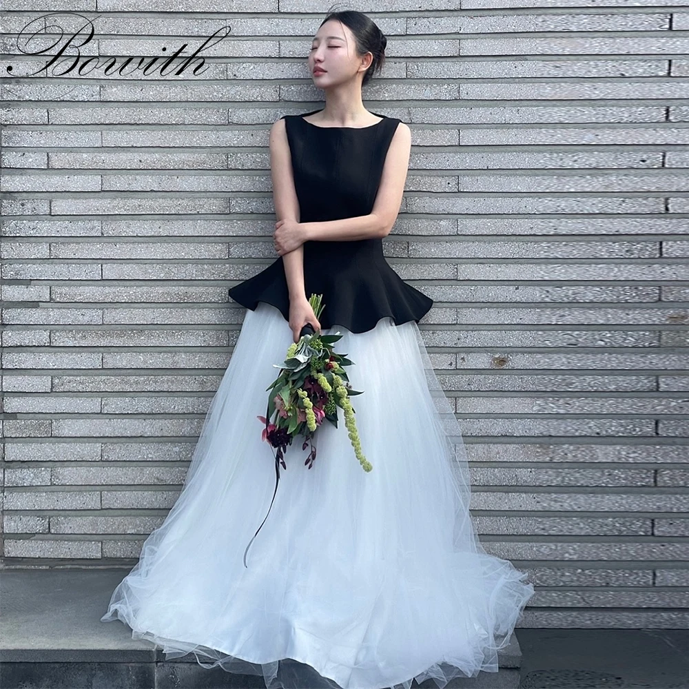 Bowith Patchwork Wedding Dresses Scoop Collar Sleeveless Black and White Bridal Gown Customized Wedding Gown
Bowith Patchwork Wedding Dresses Scoop Collar Sleeveless Black and White Bridal Gown Customized Wedding Gown