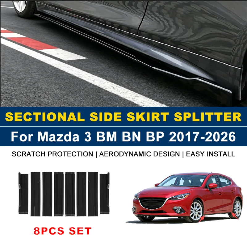 2m Sectional Side Skirt Extension Lips Side Spoiler, Car Exterior Modified Upgrade Kit For Mazda 3 BM BN BP 2017-2026 2018 2019
2m Sectional Side Skirt Extension Lips Side Spoiler, Car Exterior Modified Upgrade Kit For Mazda 3 BM BN BP 2017-2026 2018 2019