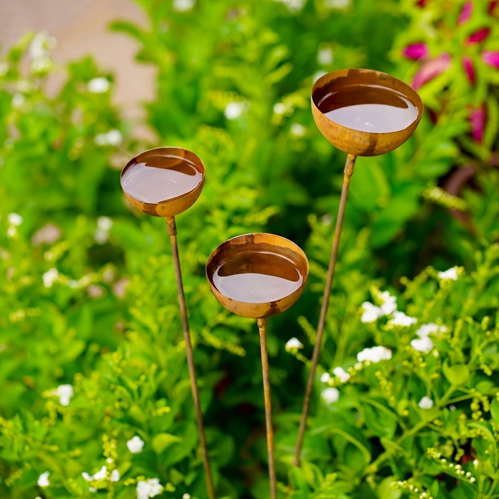 Garden Rain Collector 3 Piece Set Rustic Style Decorative Yard Stake for Outdoor Use
Garden Rain Collector 3 Piece Set Rustic Style Decorative Yard Stake for Outdoor Use