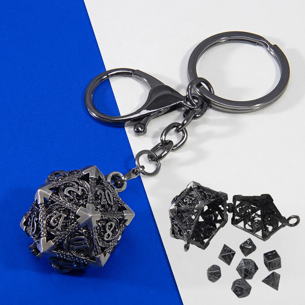 Мини-металлические игральные кости DND, 7 шт. портативные многогранные игральные кости с 20-сторонним полым брелком для настольной игры DND RPG
Мини-металлические игральные кости DND, 7 шт. портативные многогранные игральные кости с 20-сторонним полым брелком для настольной игры DND RPG
