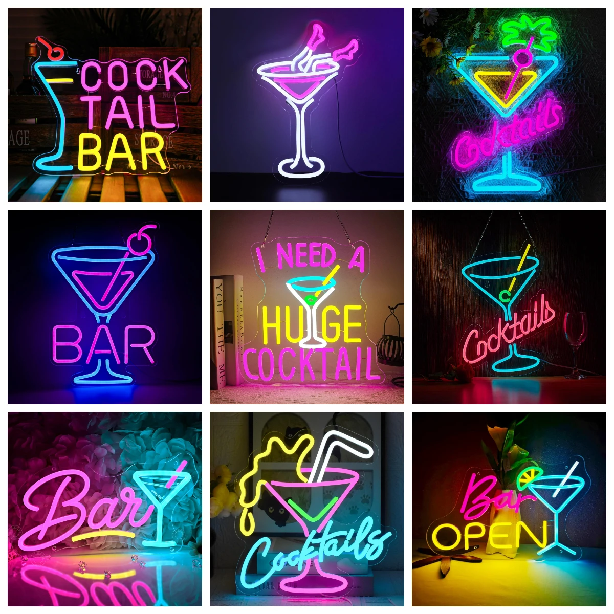 Cocktail Bar Neon Signs USB Dimmable LED Neon Lights for Beer Bar Man Cave Happy Hour Cart Pub Party Nightclubs Restaurant Hotel
Cocktail Bar Neon Signs USB Dimmable LED Neon Lights for Beer Bar Man Cave Happy Hour Cart Pub Party Nightclubs Restaurant Hotel