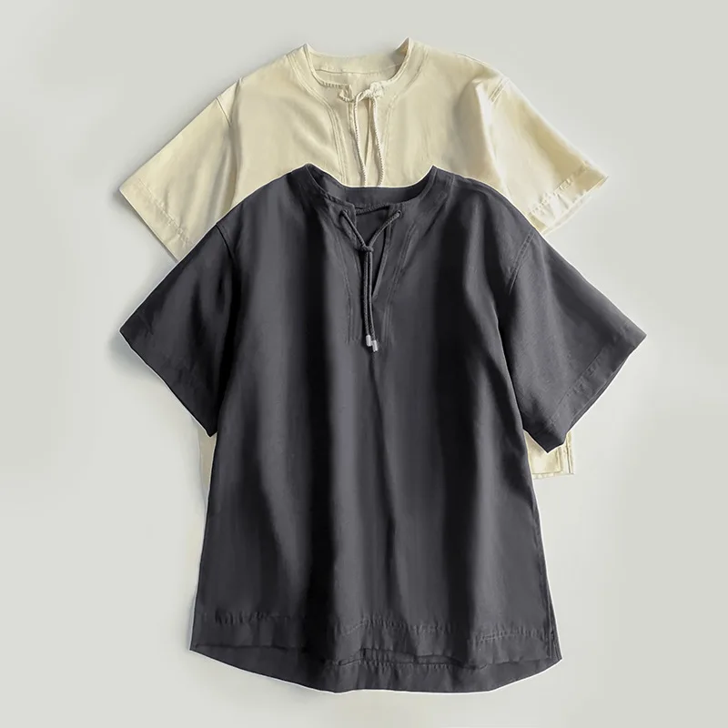 Withered Tencel V-neck Lace Up Slit Loose Short Sleeved Top For Women Blouses Women's Clothes Shirts Tops
Withered Tencel V-neck Lace Up Slit Loose Short Sleeved Top For Women Blouses Women's Clothes Shirts Tops