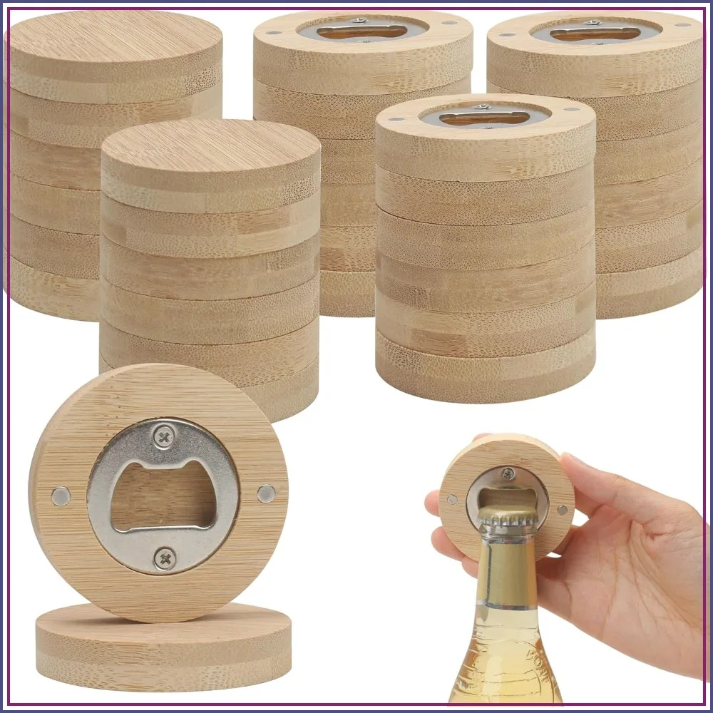 30pcs Bamboo Bottle Opener, Wood Bulk Wooden Openers, Fridge Magnet Round Beer Opener, 2.6" Magnetic Sticker for DIY Bar Decoration Refrigerator Coaster Gift Guest Lover Wedding Kitchens Home Parties
30pcs Bamboo Bottle Opener, Wood Bulk Wooden Openers, Fridge Magnet Round Beer Opener, 2.6" Magnetic Sticker for DIY Bar Decoration Refrigerator Coaster Gift Guest Lover Wedding Kitchens Home Parties