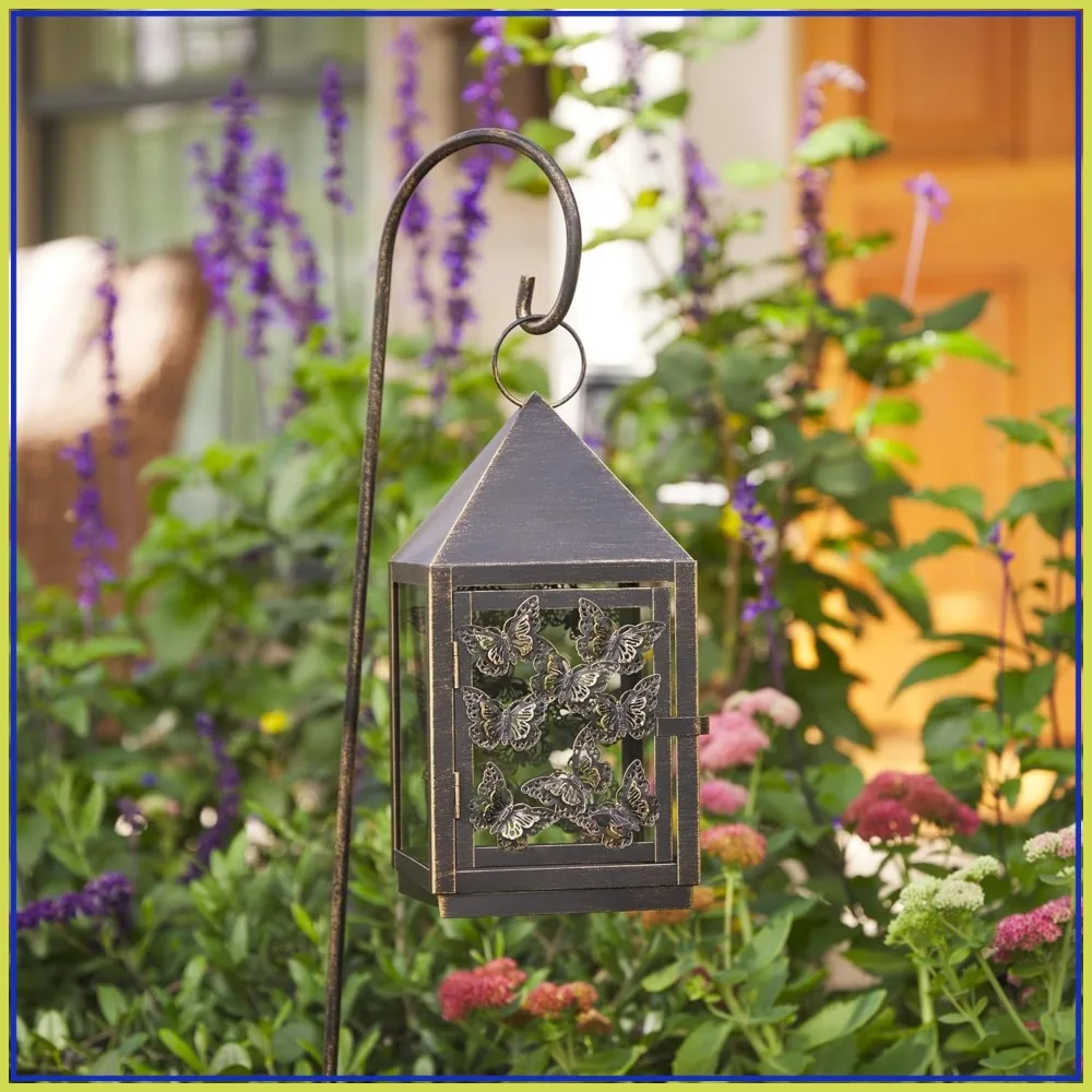 Outdoor Decorative Lantern & Shepherd's Hook - Bronze - Weatherproof Metal & Glass Construction - Battery-Free Design
Outdoor Decorative Lantern & Shepherd's Hook - Bronze - Weatherproof Metal & Glass Construction - Battery-Free Design