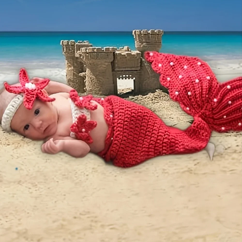 Adorable Cotton Baby Mermaid Dress Newborn Photography Props Outfit Stretch Fit Knitted Charming Bow Crew Neck Styling for Photo
Adorable Cotton Baby Mermaid Dress Newborn Photography Props Outfit Stretch Fit Knitted Charming Bow Crew Neck Styling for Photo