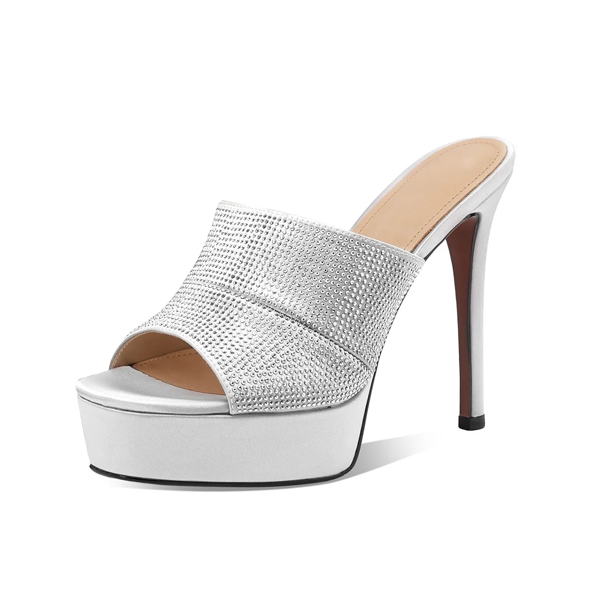 Arden Furtado Summer Sliver Satin Peep toe Slippers Round toe Platform Super high heel Word slippers Crystal Banquet shoes
Arden Furtado Summer Sliver Satin Peep toe Slippers Round toe Platform Super high heel Word slippers Crystal Banquet shoes