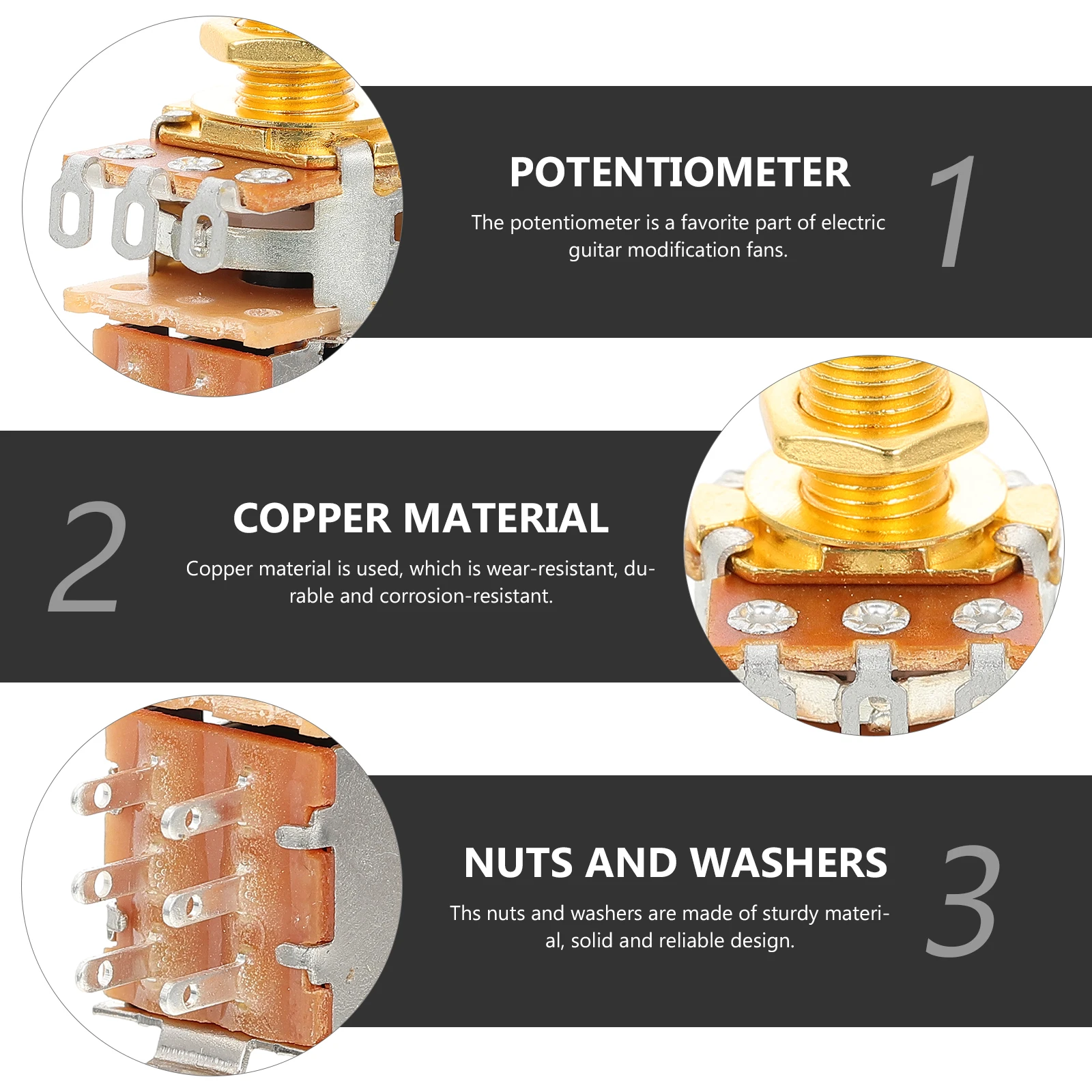 4 Sets Potentiometer Switch Guitar Modification Electric A250K Musical Instrument Refit Lovers Copper Replacement Repair
4 Sets Potentiometer Switch Guitar Modification Electric A250K Musical Instrument Refit Lovers Copper Replacement Repair