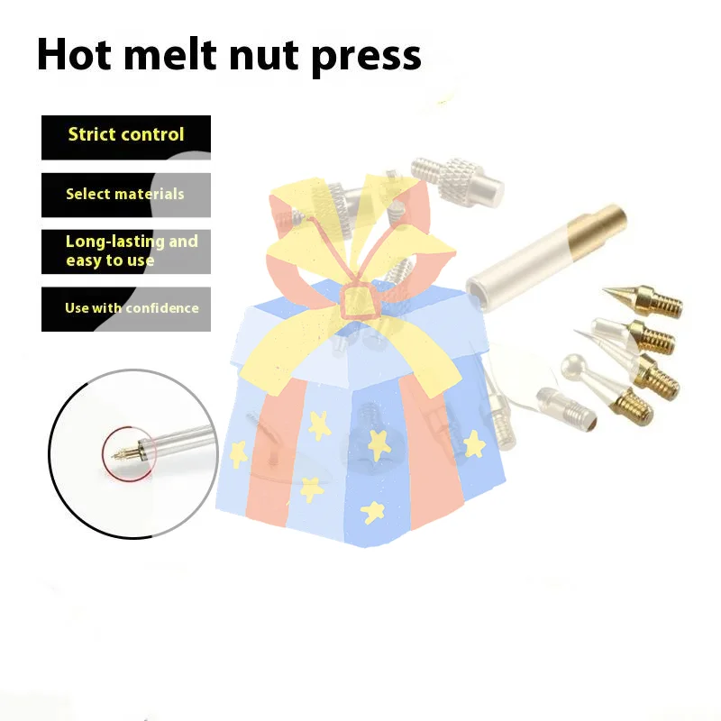 7/9/10Pcs Heat Insert Nut Iron Tip M2 M3 M4 M5 M6 M8 Brass Thread Embedded Kit Tool For Plastic 3D Printer Soldering Iron
7/9/10Pcs Heat Insert Nut Iron Tip M2 M3 M4 M5 M6 M8 Brass Thread Embedded Kit Tool For Plastic 3D Printer Soldering Iron