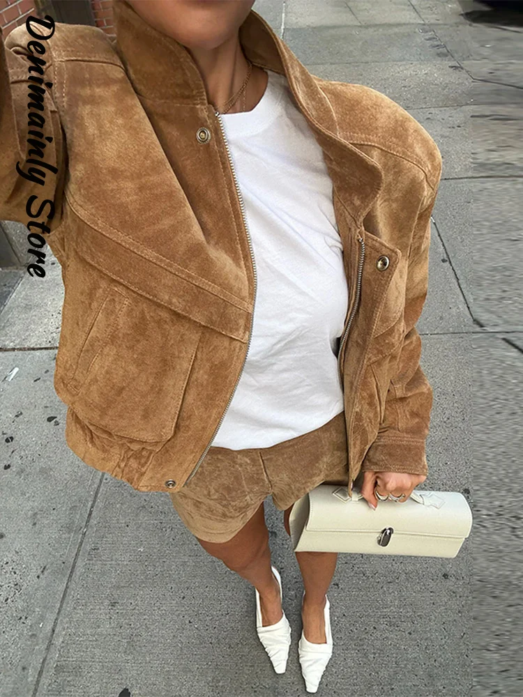 Fashion Brown Belt Long Suede Trench Coat Women Lapel Double Breast Full Sleeve Street Jacket 2025 Autumn Lady Warm Outwear New 
Fashion Brown Belt Long Suede Trench Coat Women Lapel Double Breast Full Sleeve Street Jacket 2025 Autumn Lady Warm Outwear New