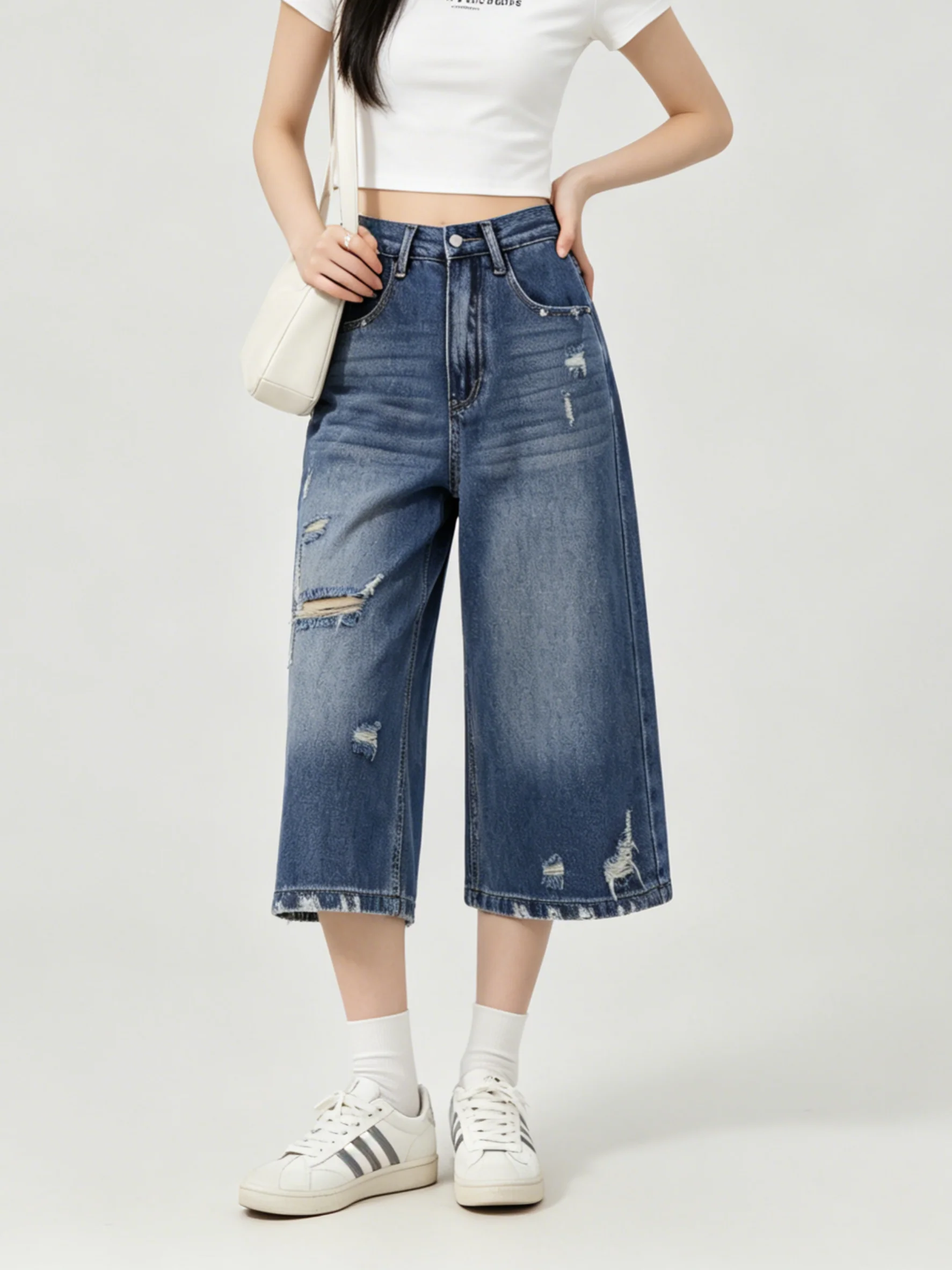 Retro Loose Wide Leg Jeans Women's Summer High Waist Seven-Foot Blue Denim Pants Breathable Versatile Torn Casual High Waist
Retro Loose Wide Leg Jeans Women's Summer High Waist Seven-Foot Blue Denim Pants Breathable Versatile Torn Casual High Waist