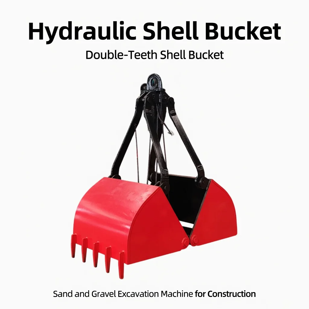 Excavator Hydraulic Shell Bucket Double-Teeth Grab CE Certified For Sand Gravel Excavation And Dredging
Excavator Hydraulic Shell Bucket Double-Teeth Grab CE Certified For Sand Gravel Excavation And Dredging